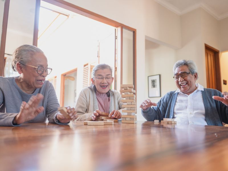 elderly playing janga