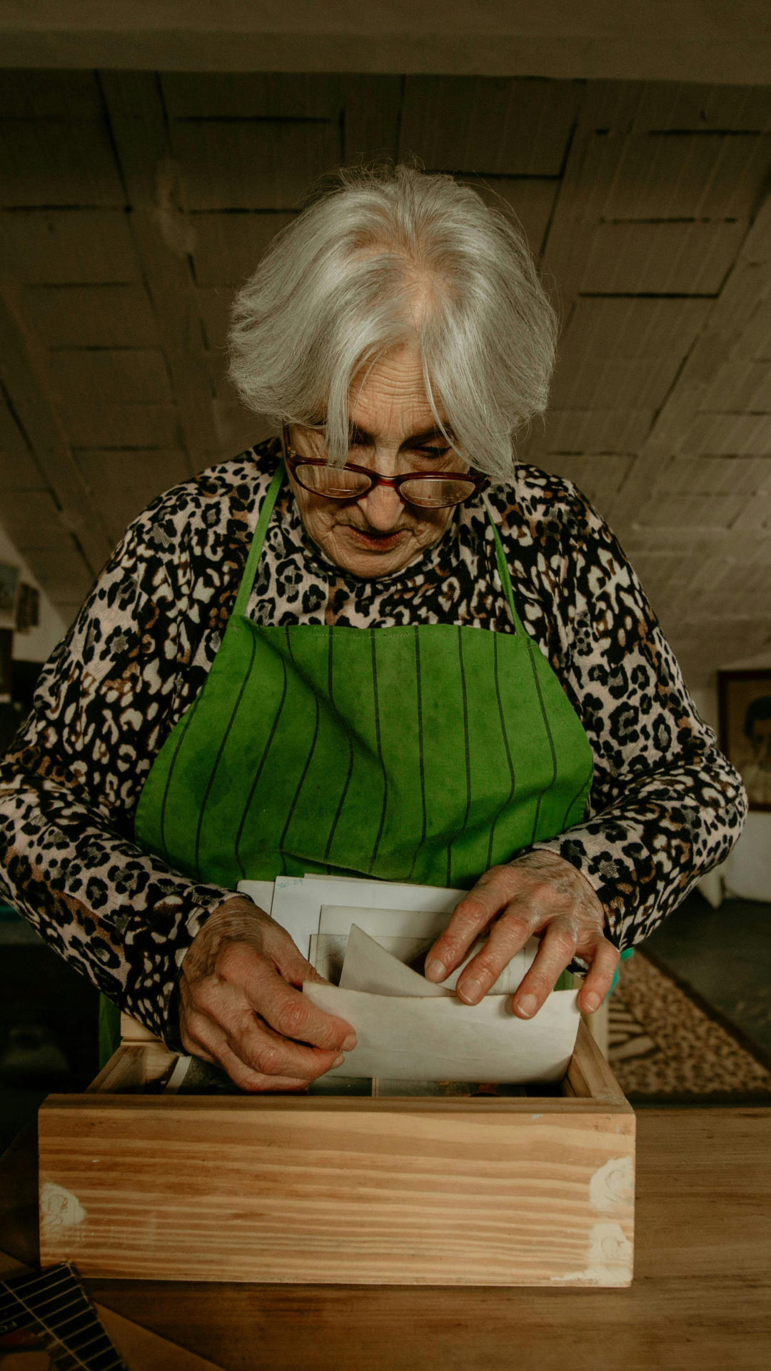 elderly woman baking