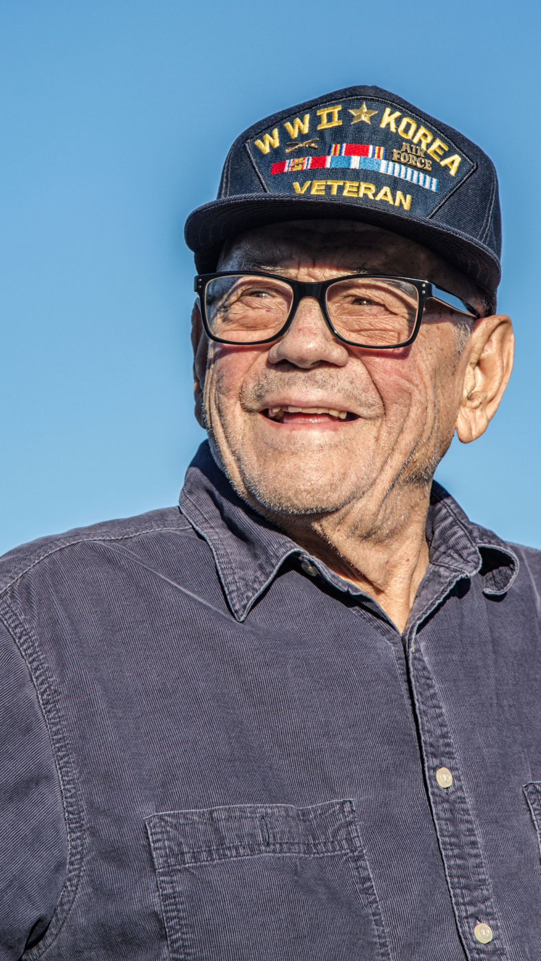 senior veteran smiling