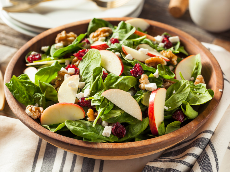 Cranberry Apple Salad with Spinach