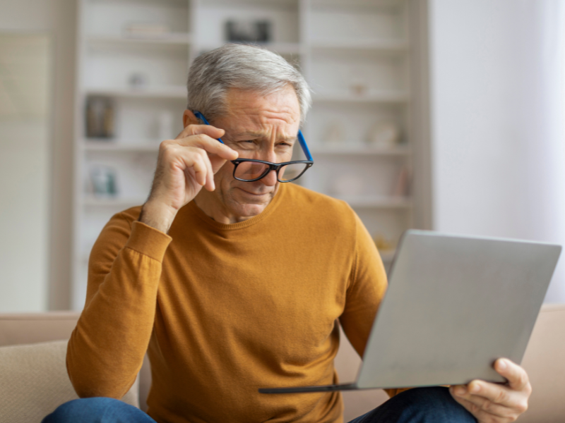 senior using technology