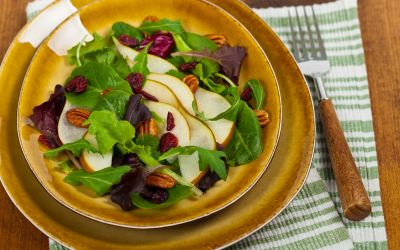 Warm Spinach, Pear & Cranberry Salad