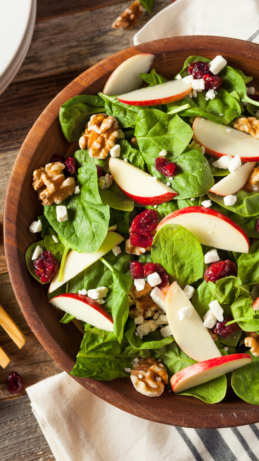 Cranberry Apple Salad with Spinach
