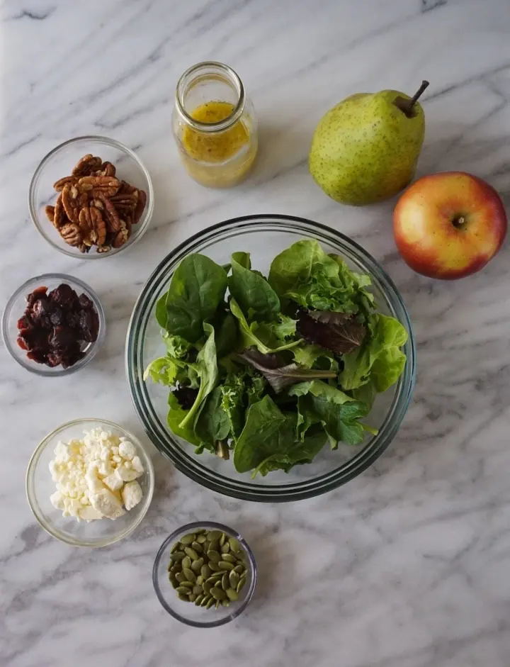 Warm Spinach, Pear & Cranberry Salad