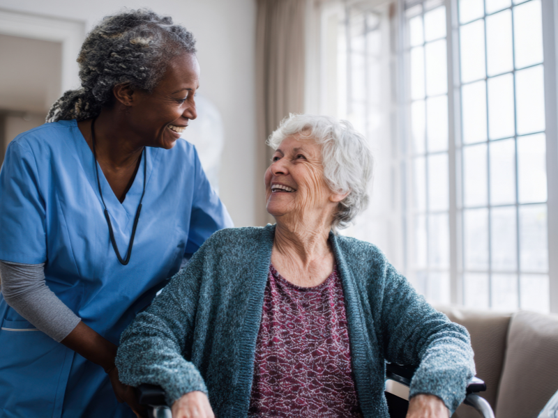 caregiver and senior