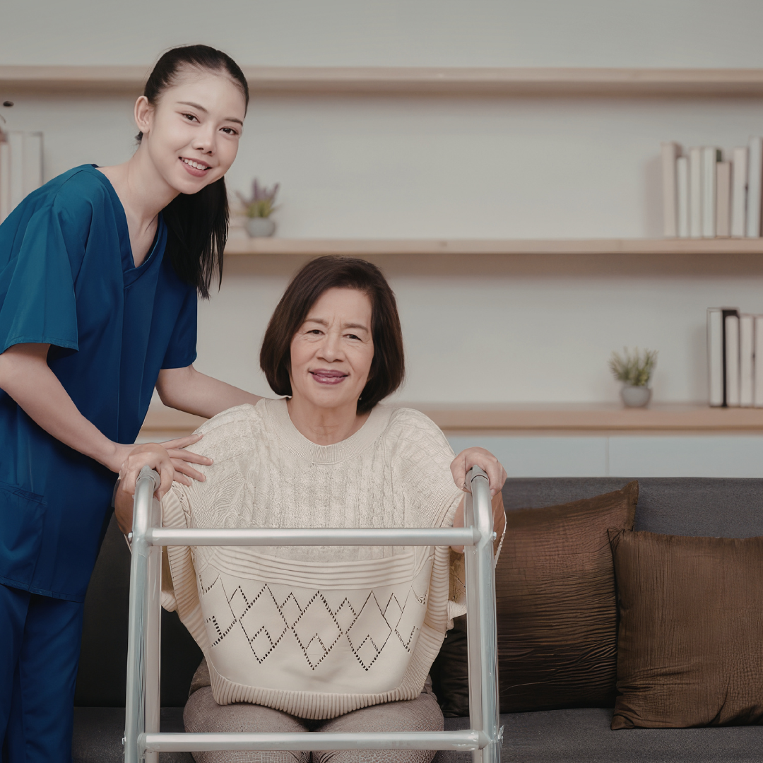 caregiver supporting Parkinson's home safety by assisting with mobility and fall prevention with Ideal Caregivers 4U